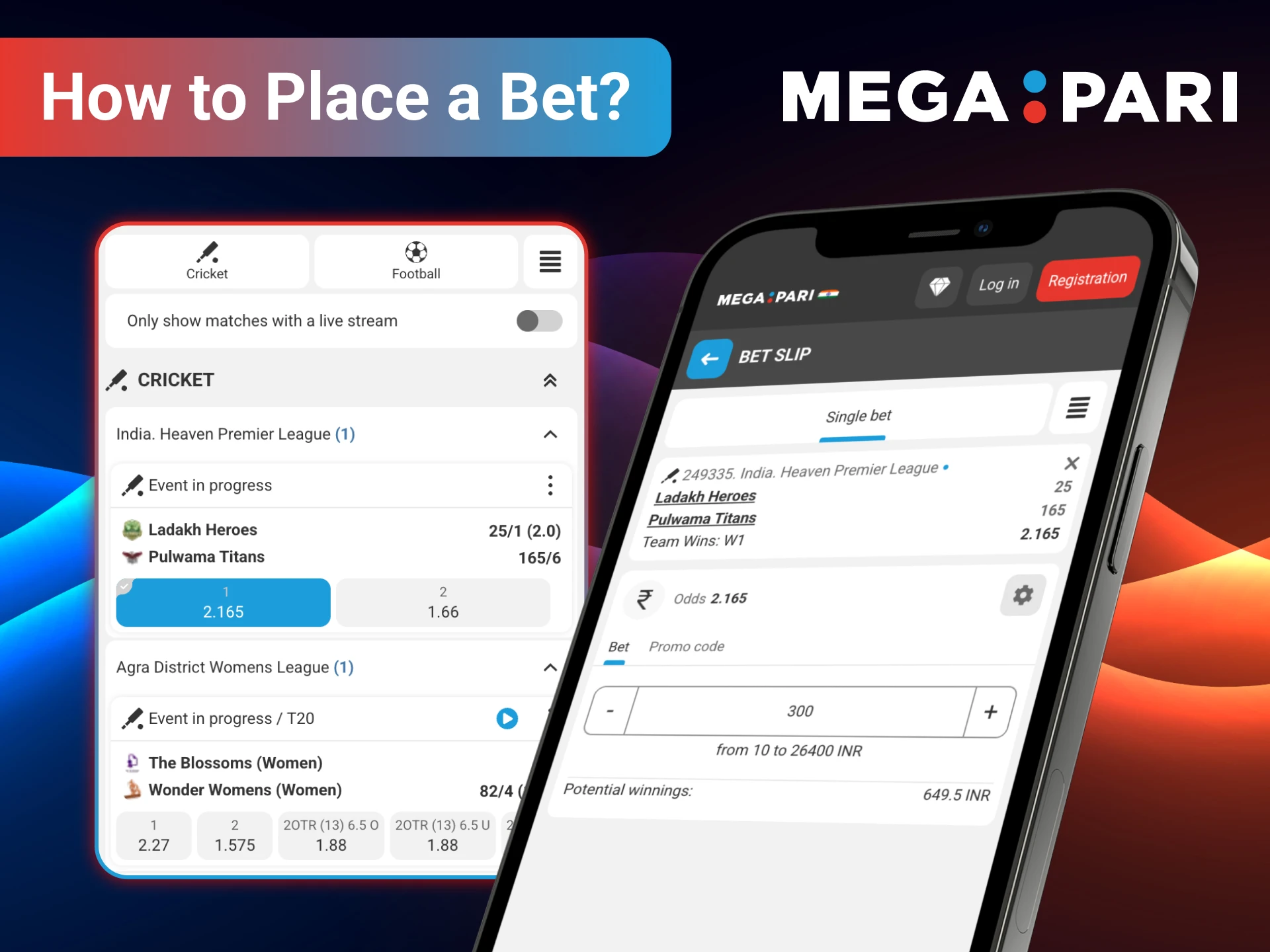 Placing your first bet on MegaPari app
