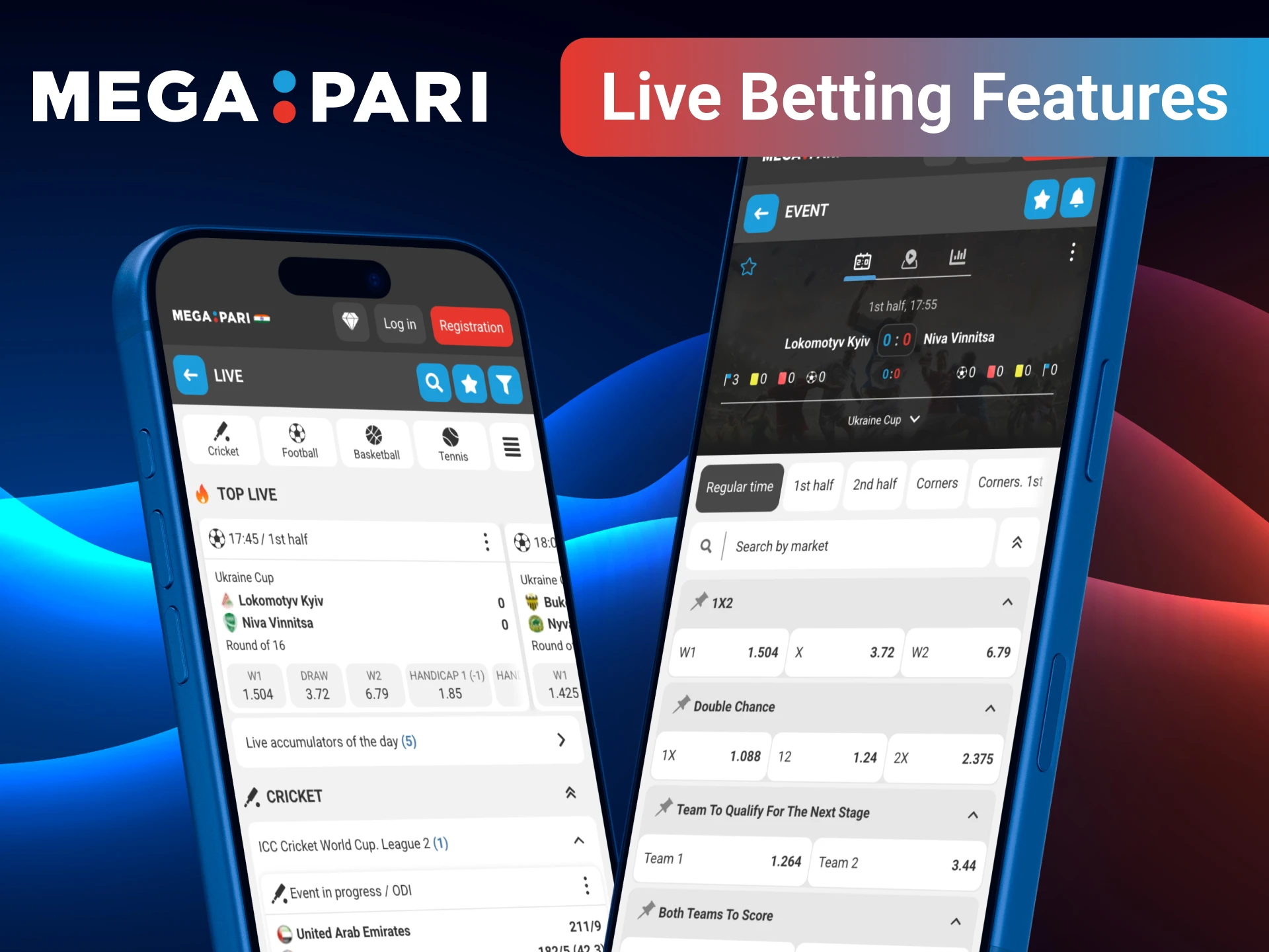 Live betting on MegaPari platform