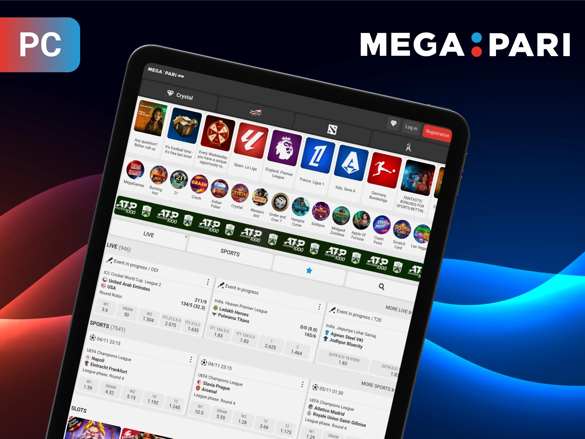 Playing MegaPari app on PC