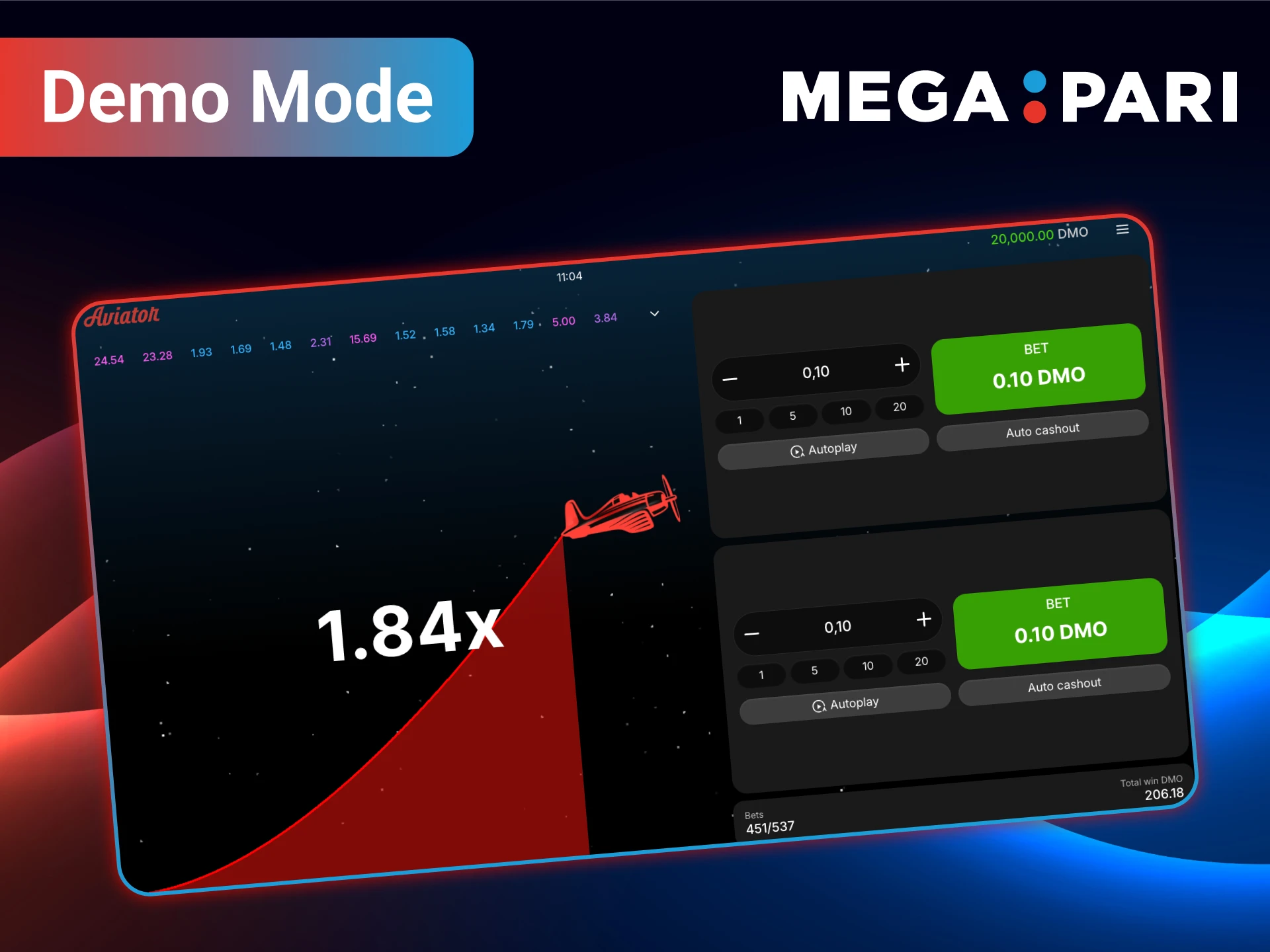 Try the free Aviator demo mode at MegaPari.