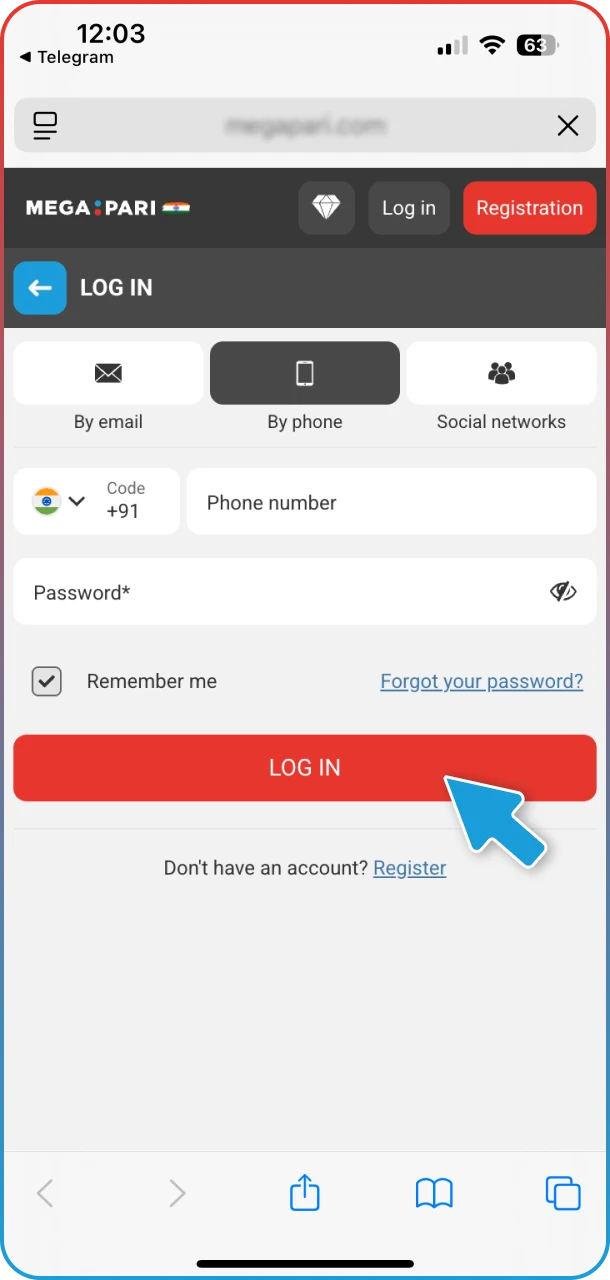Log in on your iOS device for instant access to Aviator at MegaPari.