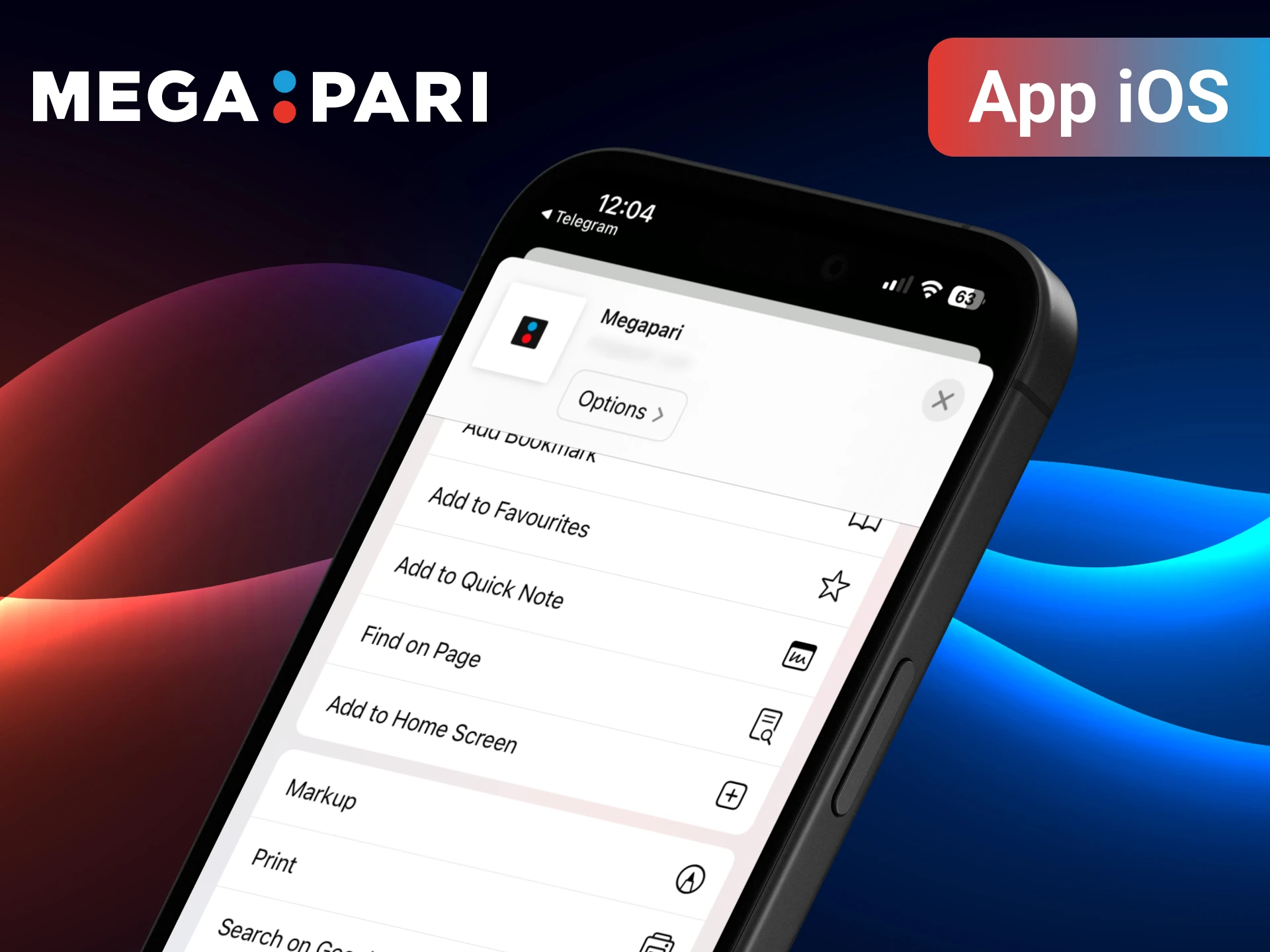 Install the iOS cricket shortcut and start betting with MegaPari.