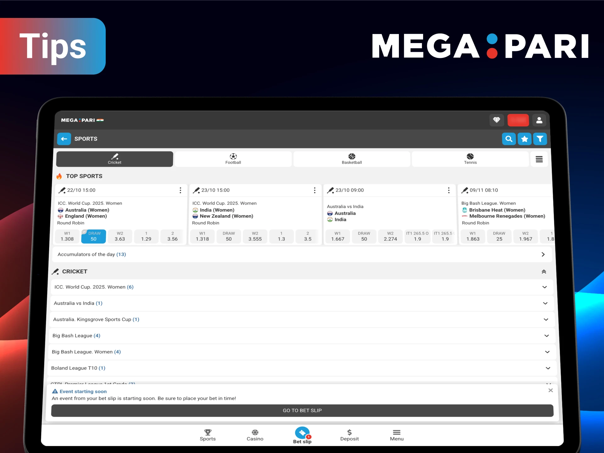 Use expert cricket tips to increase your winning potential at MegaPari.