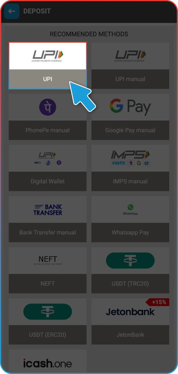 Select the payment option that works best for you at MegaPari.