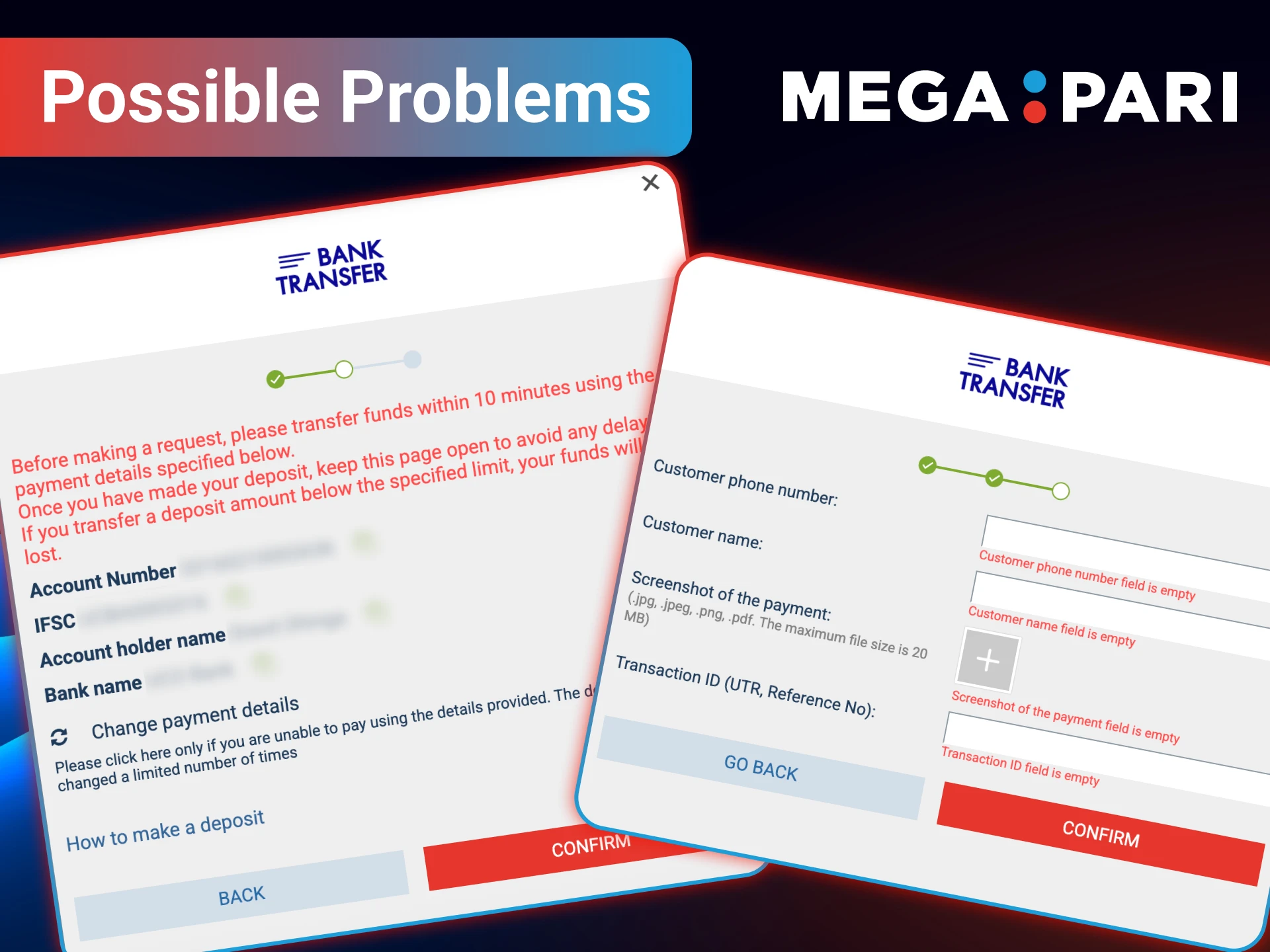 Get your deposit issues sorted quickly with the help of MegaPari support.