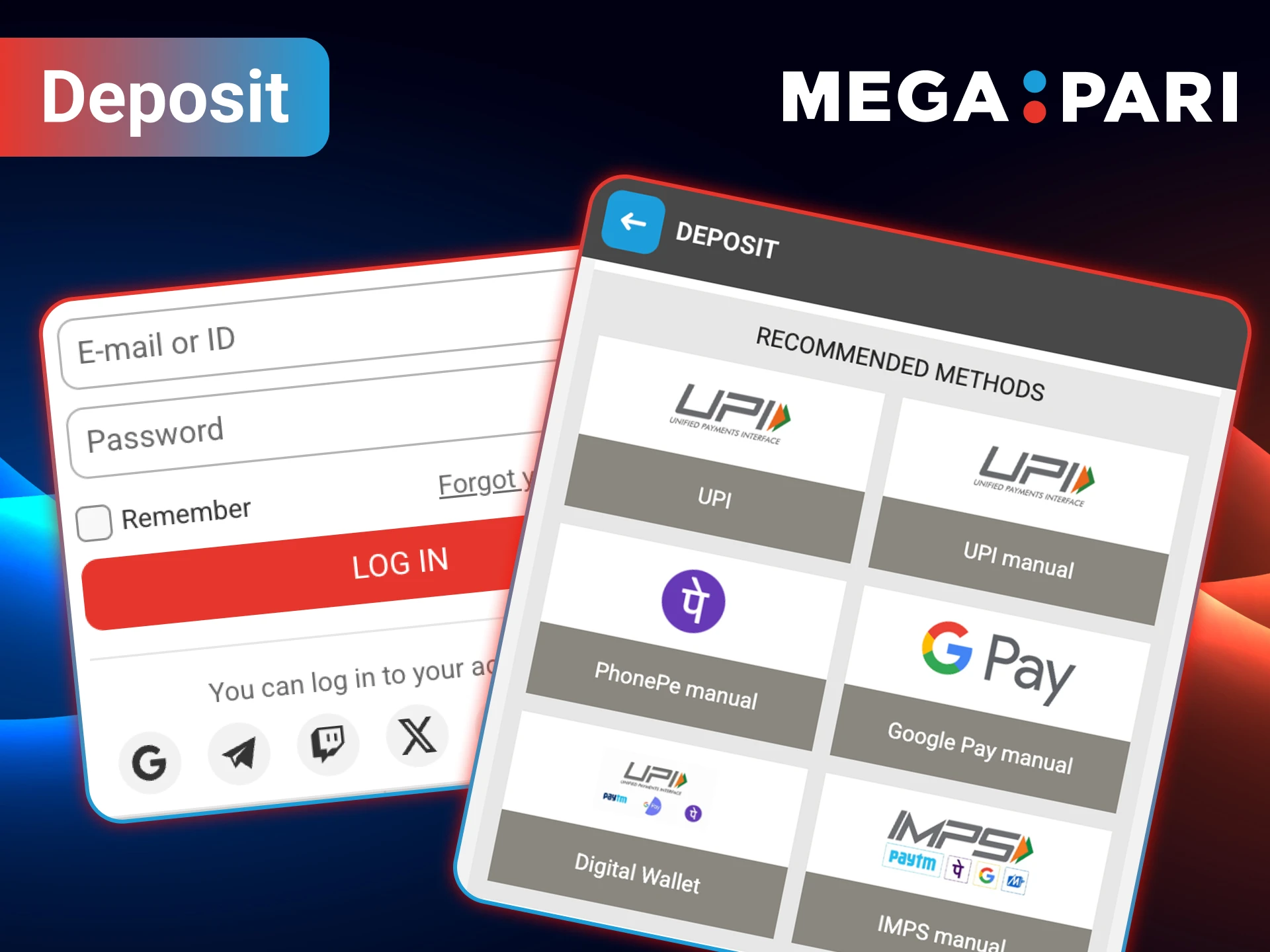 It's that simple! Deposit your funds and dive into the exciting games at MegaPari.