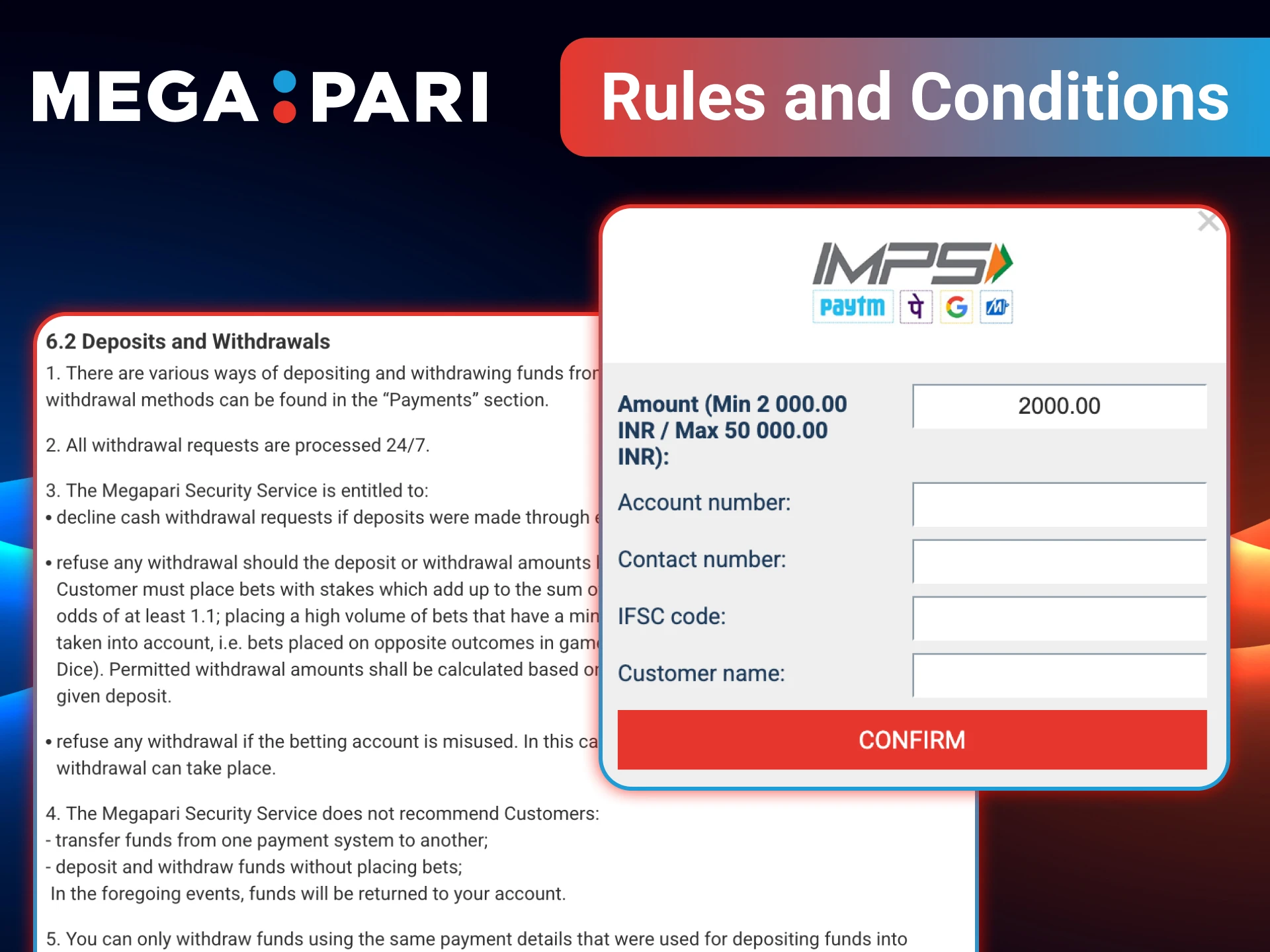 Understand the rules so you can play and withdraw with total peace of mind at MegaPari.