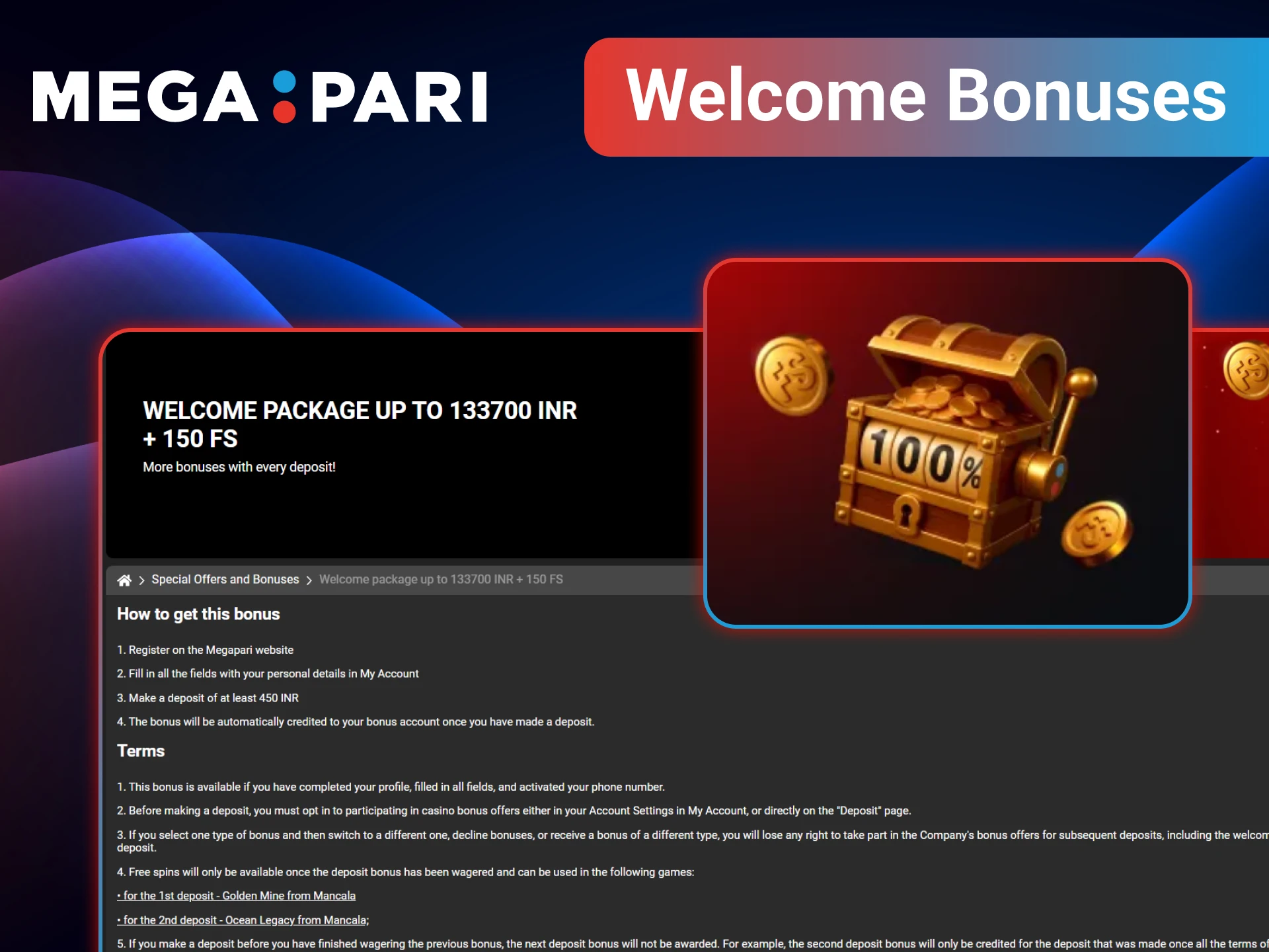 MegaPari offers specially tailored bonuses for fans of Dota 2 competitions.
