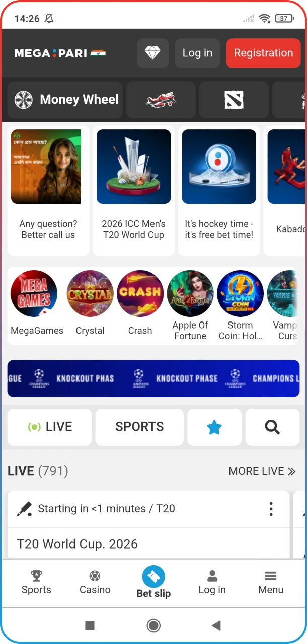 Head over to MegaPari to grab the app and start placing your esports bets.