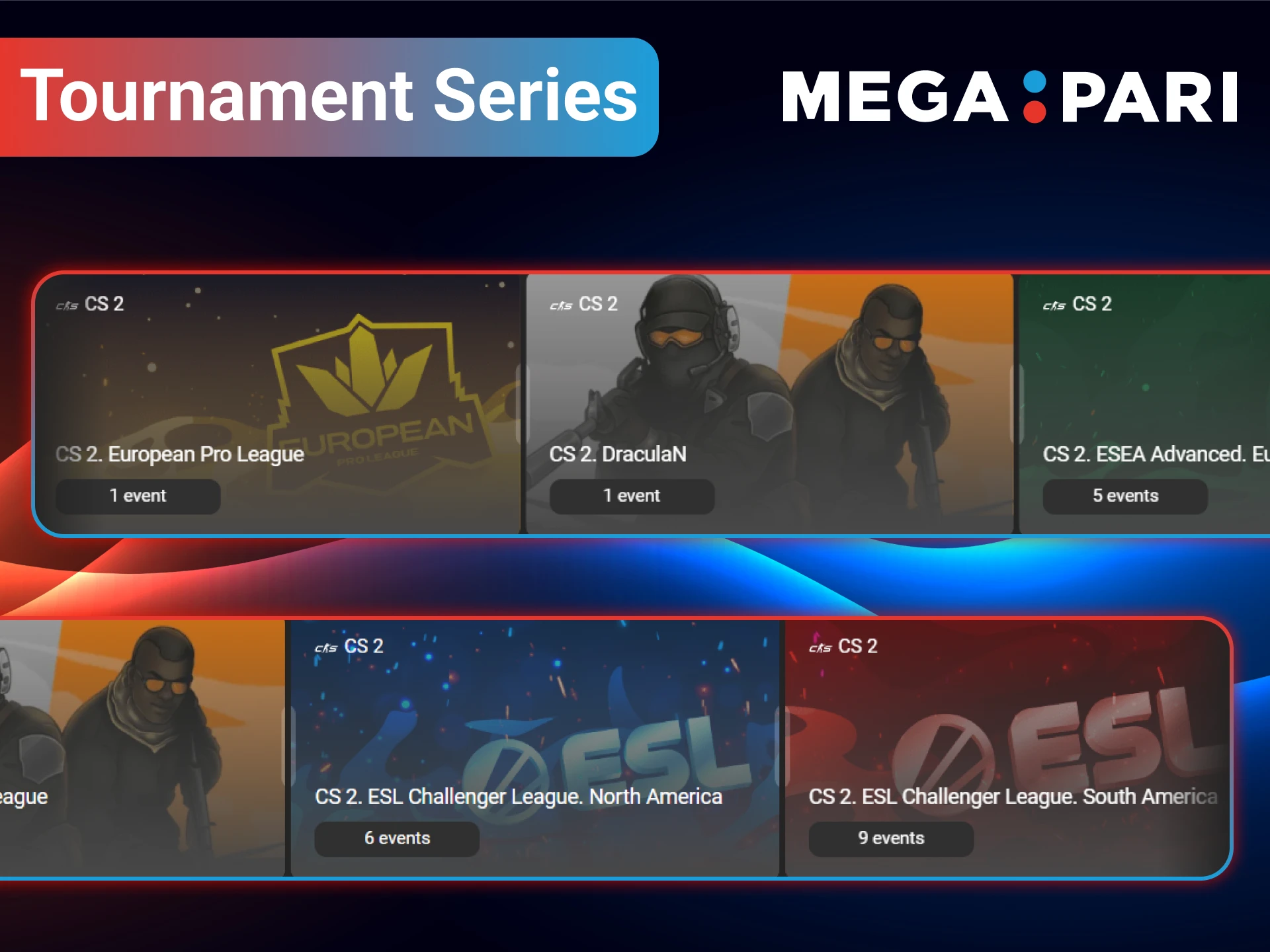 Back your favorite CS2 squad by visiting the MegaPari eSports section.