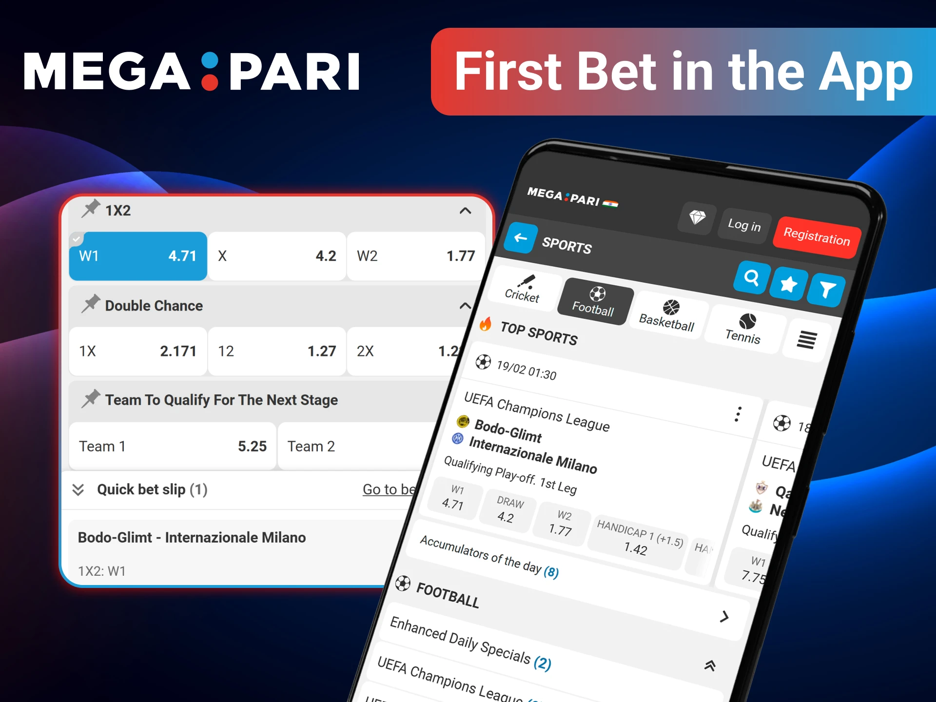 Place your very first football wager using the MegaPari app.