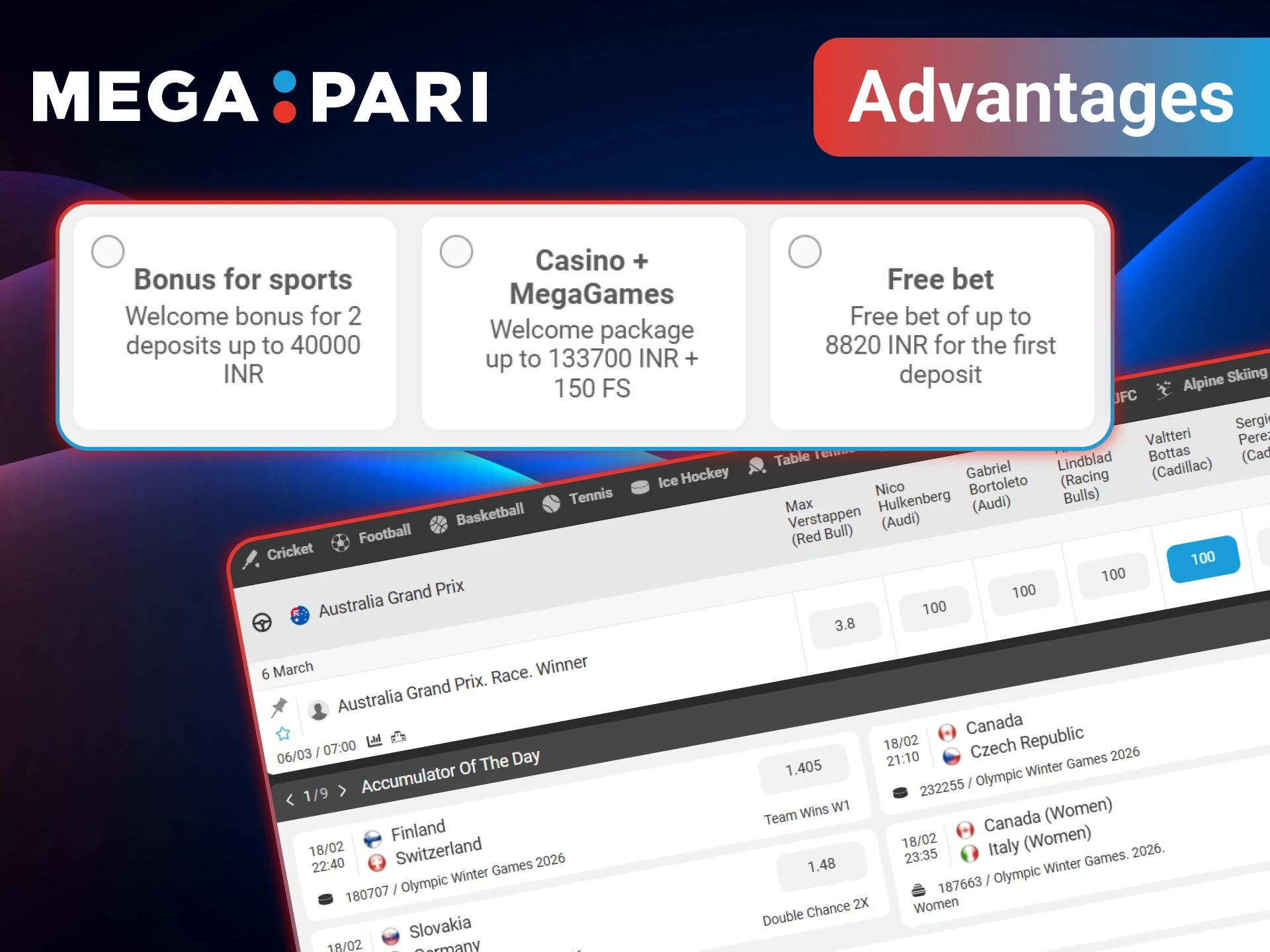 You'll find that MegaPari is an excellent choice for any Formula 1 betting enthusiast.