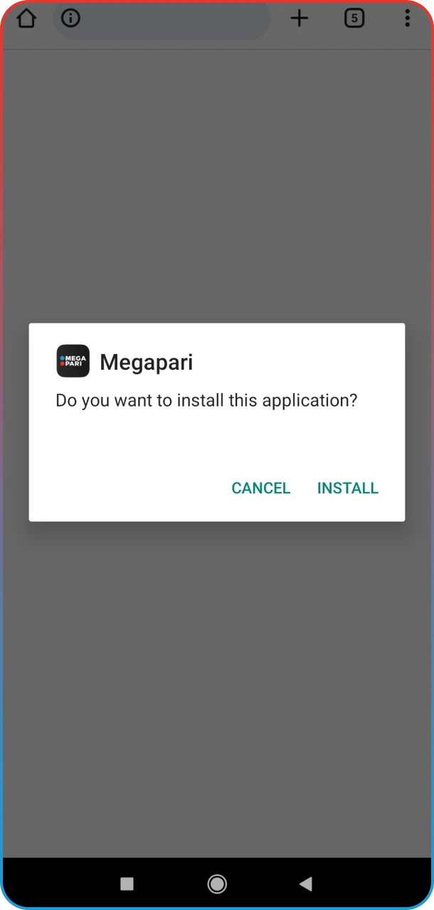 Complete the installation of the MegaPari app to start betting on F1.