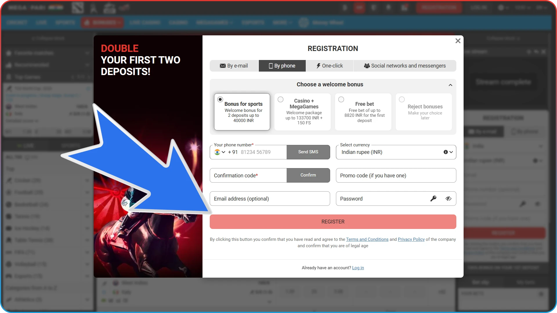 To get started with hockey betting, you'll first need to create an account on the MegaPari website.