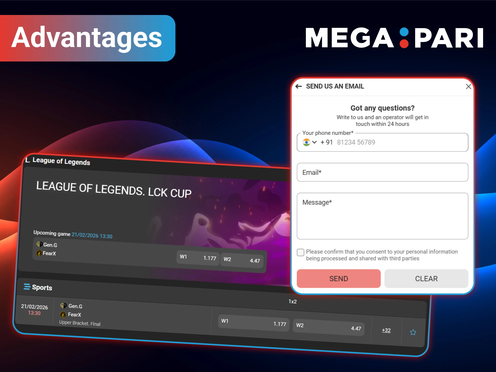 When it comes to betting on LoL, MegaPari offers the most favorable terms available.