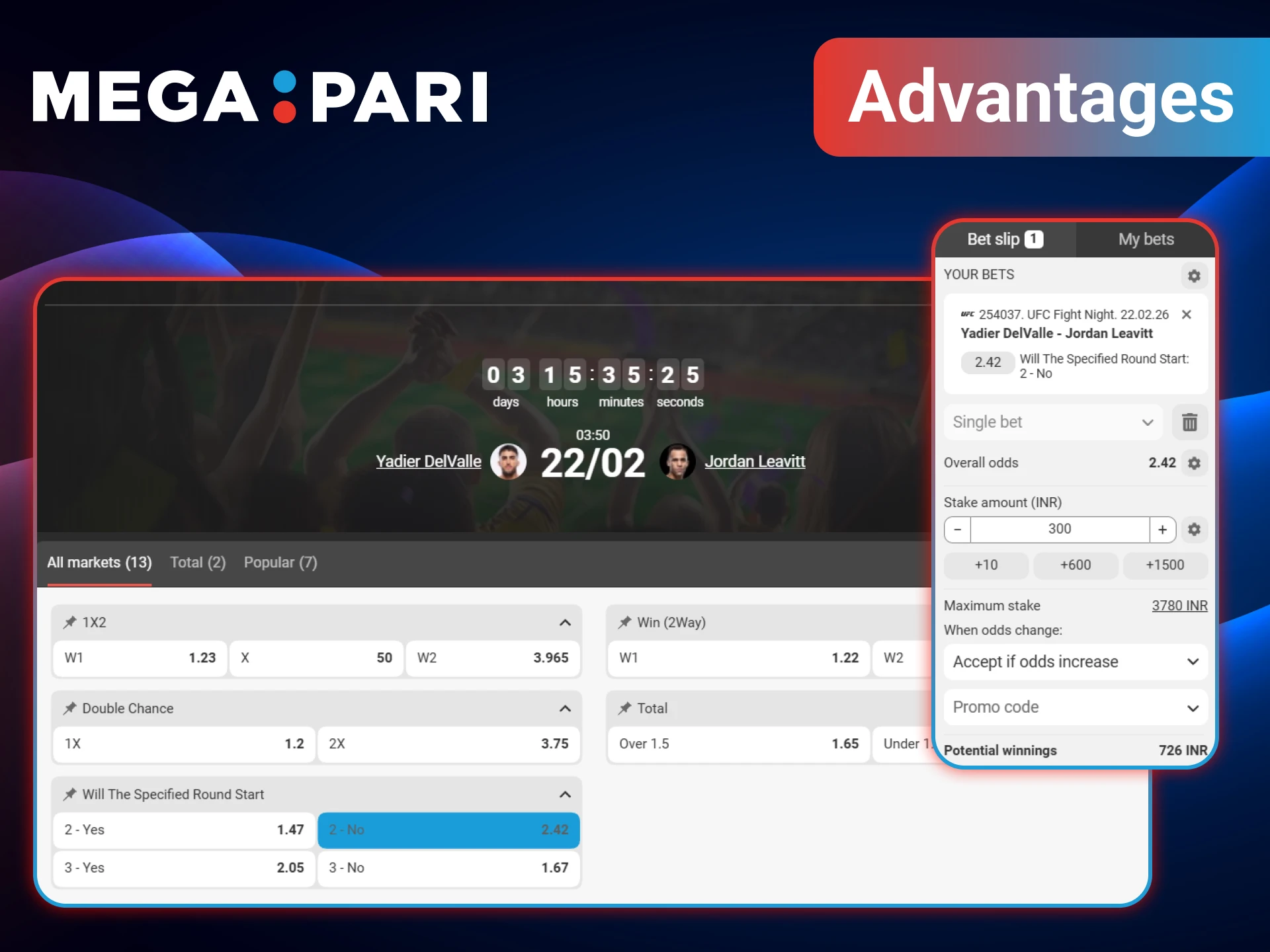 Betting on MMA with MegaPari comes with several distinct advantages.