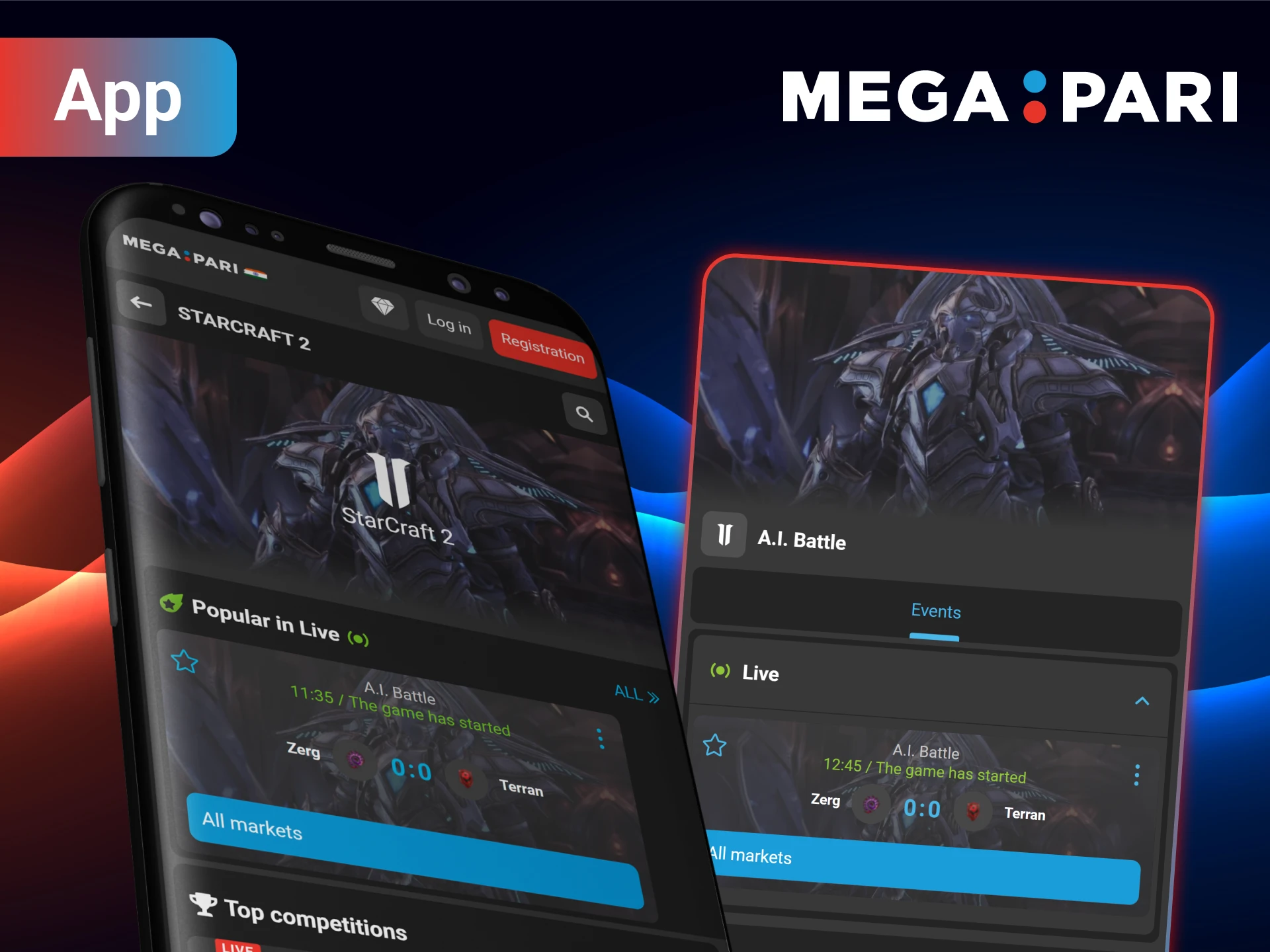 Enjoy the convenience of betting on StarCraft 2 anywhere using the MegaPari app.