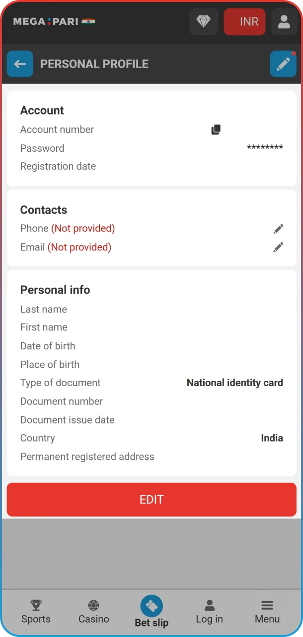 Before you can start placing your StarCraft 2 bets, MegaPari requires a quick account verification.