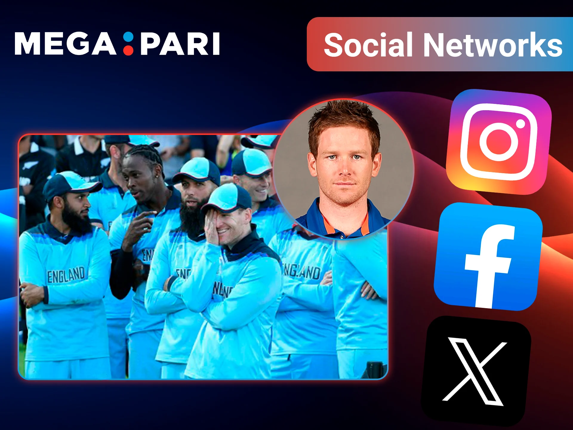 Stay updated by following Eoin Morgan's socials through Megapari.