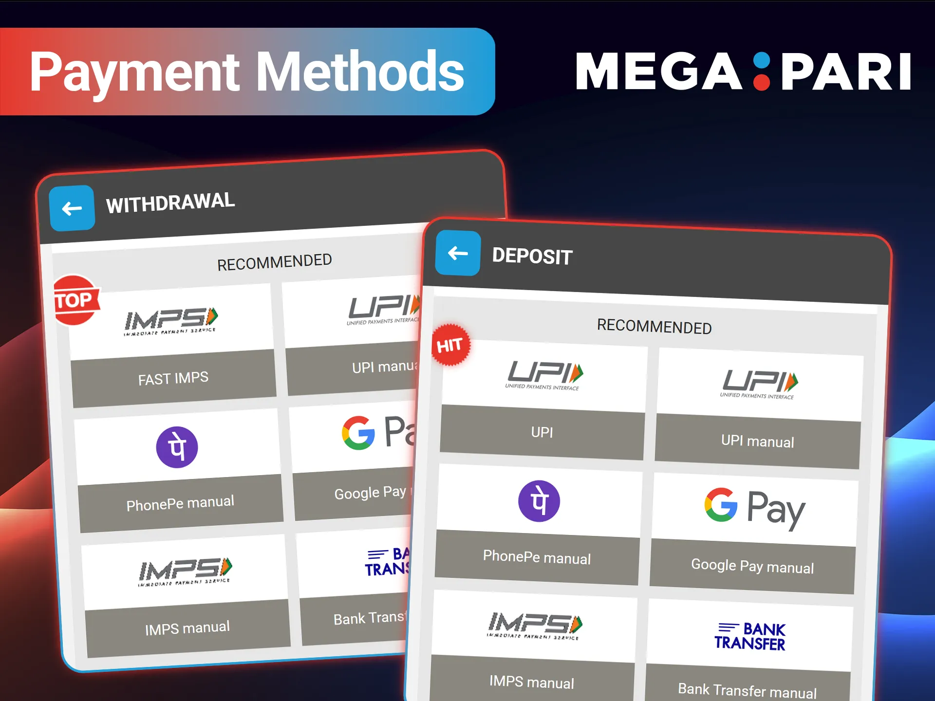 To keep your funds safe, always utilize the encrypted and secure payment gateways provided by MegaPari Slots.