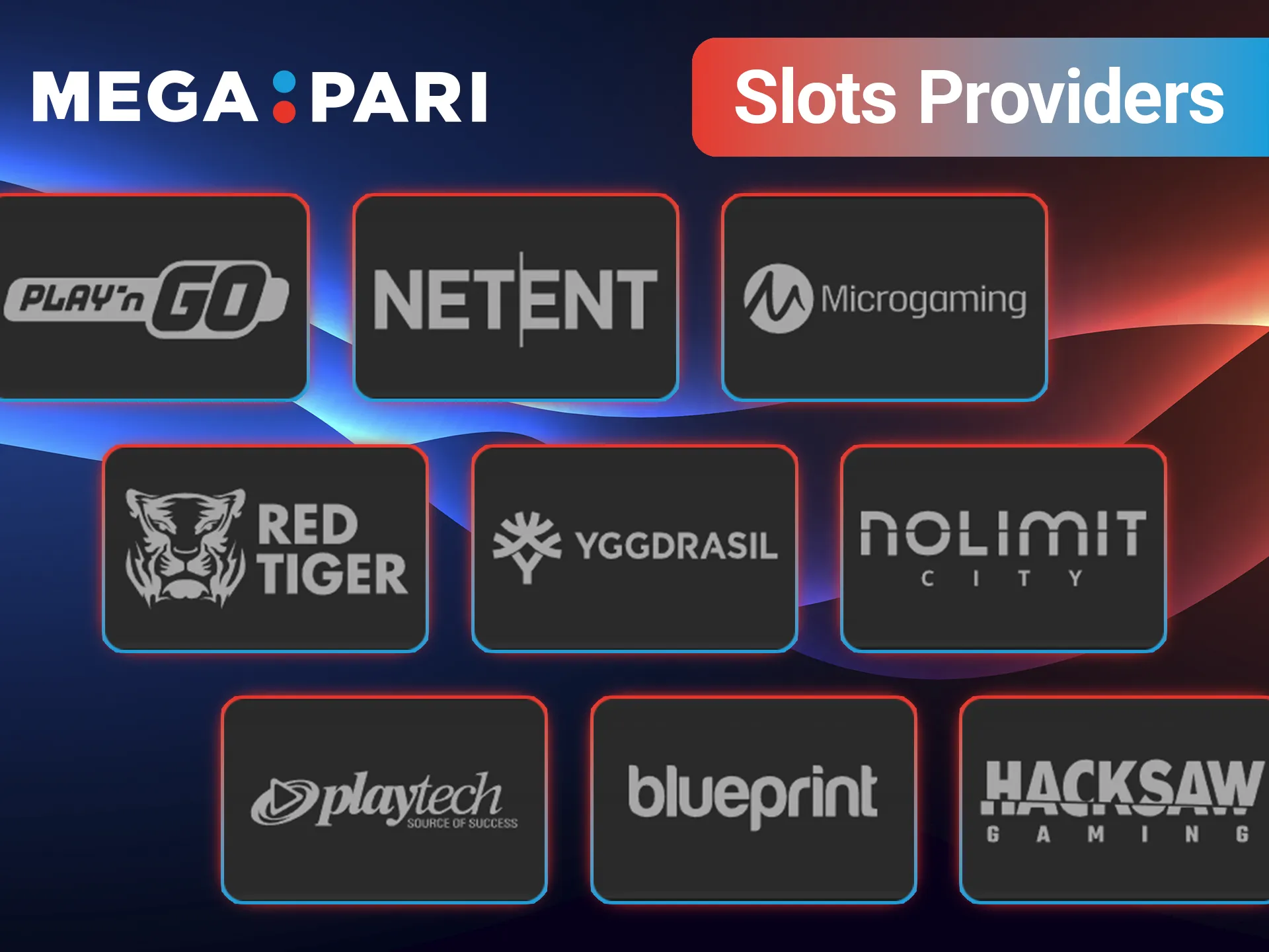 Select the industry's leading software creators to enjoy a high-end gaming experience at MegaPari Slots.