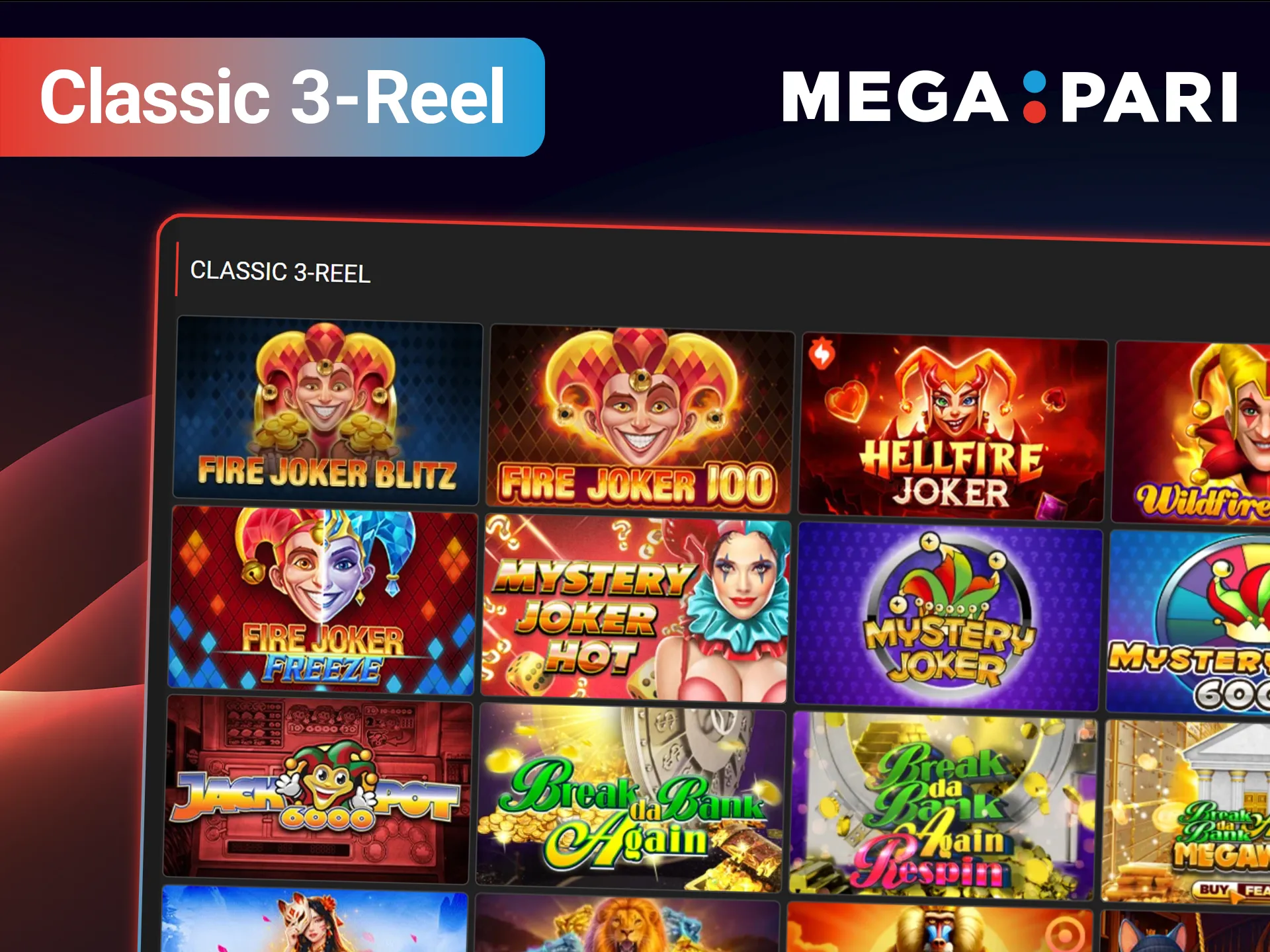 Enjoy the nostalgia of classic MegaPari slots and turn those simple spins into real cash.