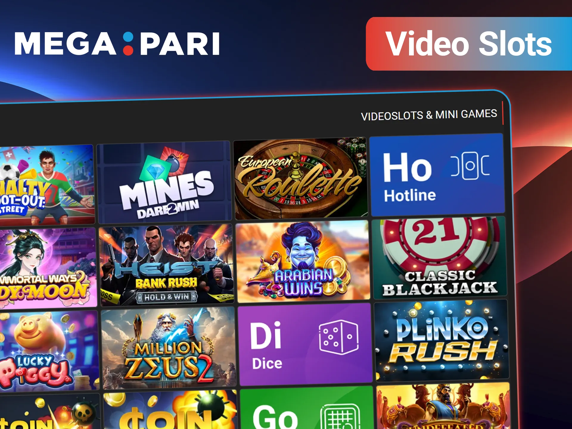 Experience the next generation of gaming with high-definition Video Slots at MegaPari.